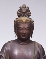 Meditating Bodhisattva figure with one leg crossed (thought to be Nyoirin Kannon)