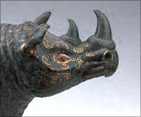 Bronze Rhinoceros-shaped Zun Vessel