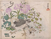 From Kyosai's Drawings for Pleasure, vol. 1, duck and chick