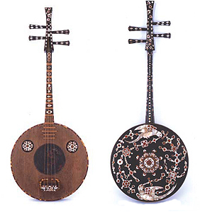 Rosewood Chinese Lute with Mother-of-Pearl Inlay