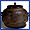 Tea kettle of shinnnari type, Ashiya Ware.Design of seaside pine grove.
