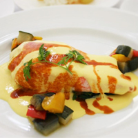 Sauteed Salmon Sauce Americaine & Hollandaise