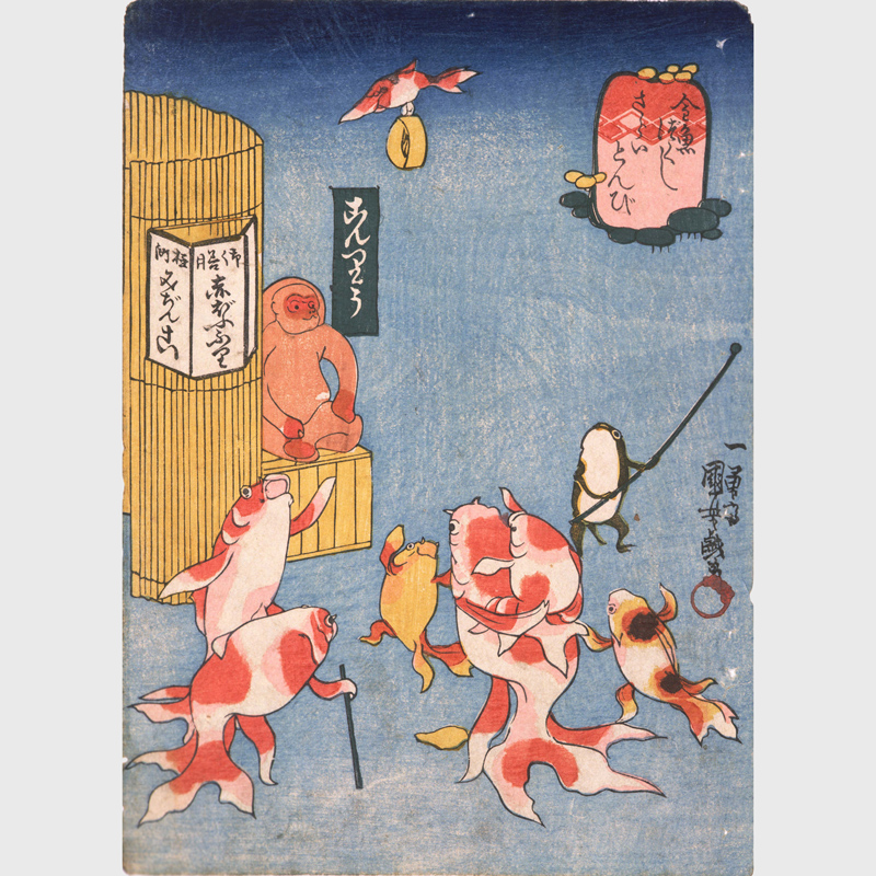 ②油絵6号 蛙の水行 跳ね出し