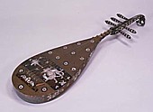 Five-stringed Biwa Lute of Rosewood with Mother-of-pearl Inlay