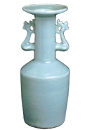 Kinuta celadon flower vase with phoenix handles, known as Sensei A thousand voices