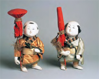 Gosho dolls posed as daimyo procession