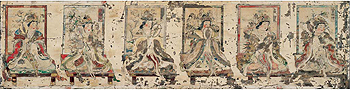 Six painted tablets with deity figures