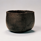Black Raku Tea Bowl, Known as Shigure