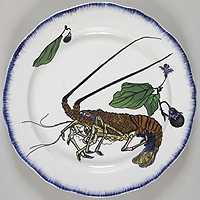 Plate (Lobster and eggplant design)