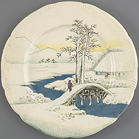 Plate (Scene of Mt. Fuji and Mt. Ashigara in Numazu after the snow)
