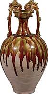 Three-color Glazed Vase with Twin Dragon Handles