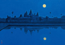 Moon at Angkor Wat