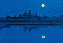 Moon at Angkor Wat