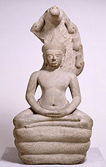 Buddha seated on a Naga