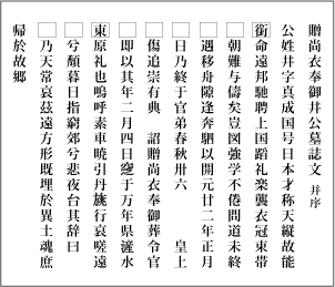 井真成墓誌銘文