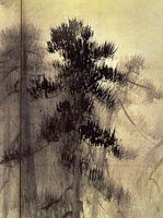 国宝　松林図屏風（右隻部分）