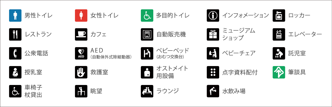 バリアフリーマップ　アイコン一覧