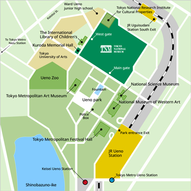 도쿄국립박물관　지도