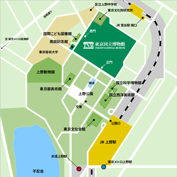 東京国立博物館周辺のマップ（イメージ画像）