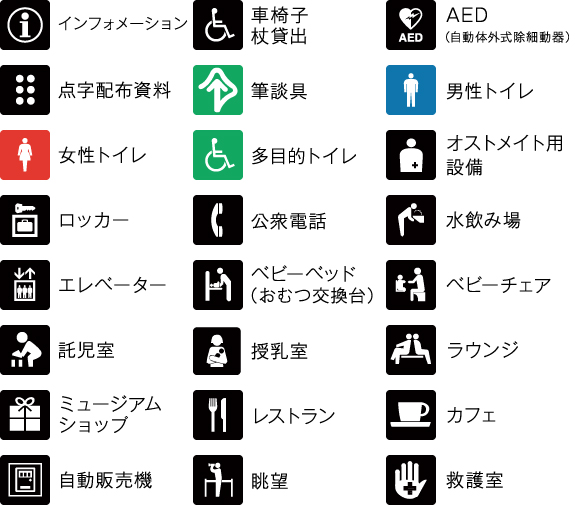 構内マップ　アイコン一覧