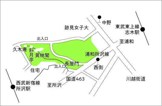 柳瀬荘（黄林閣）周辺地図