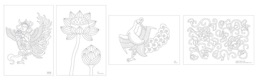 Coloring Sheet: Motifs Decorating the Land of the Buddhas