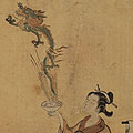 見立半托迦(龍を出す美人) 鈴木春信筆 江戸時代・18世紀