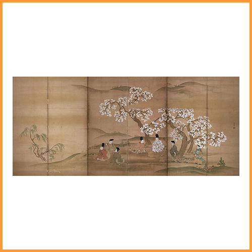 色絵桜鳥図角瓶　同手　九州国立博物館収蔵品　17世紀後半〜18世紀前半　27cm 色絵桜鳥図角瓶 同手 九州国立博物館収蔵品 17世紀後半〜18世紀