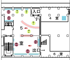 【図4】　第1回ヒアリング後の5室ケース配置図（2009年4月26日、矢野氏作）