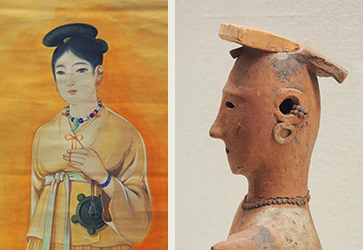 杉山寿栄男筆　上古時代女子図　と　埴輪