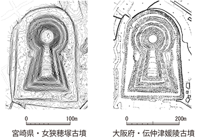 大型前方後円墳測量図