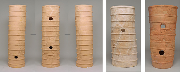 ５世紀前半の円筒埴輪（大阪府土師の里遺跡出土　大阪府立近つ飛鳥博物館蔵）