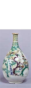 Vase, Pine, bamboo, and plum tree design in overglaze enamel