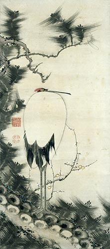 Pine Tree, Plum Blossoms, and Crane