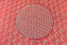 Cashmere Shawl Paisley and medallion design in tapestry weave on scarlet ground