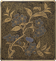 Writing Box Cherry blossom design in maki-e lacquer