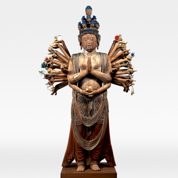 Standing Thousand-armed Kannon (Sahasrabhuja), Heian period, 9th century, Fukui, Kojoji