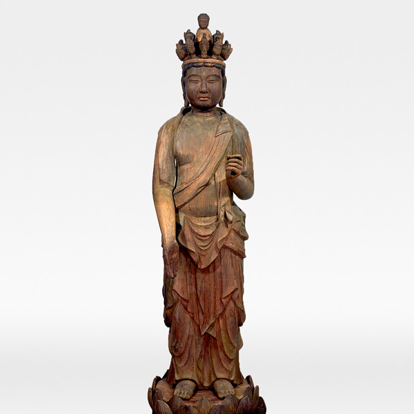 Standing Eleven-headed Kannon (Ekadasamukha), Kamakura period, dated 1283, Fukushima, Senryuji