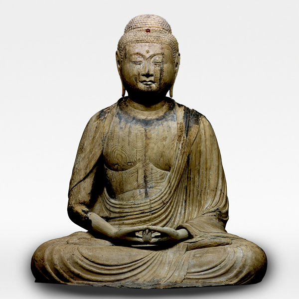 Seated Amida Nyorai (Amitabha), Heian period, 11th century, Fukushima, Sugi amidado