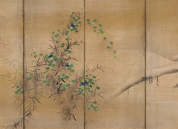 Pine and Camellias; Bamboo and Morning Glories