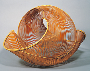 Bamboo flower vessel,
            Named Roaring Waves