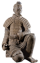 Pottery figure of kneeling archer