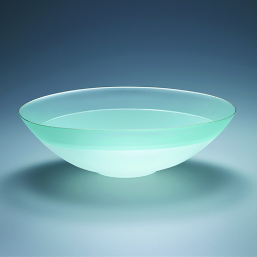 Sekiyō (“Setting Sun”) Glass bowl with silk braid design Adachi Masao