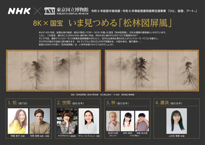 ８Ｋ×国宝　今見つめる「松林図屏風」パネル縮小版