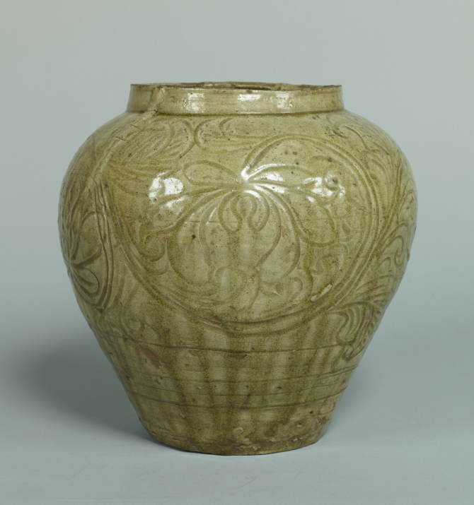 Image of "Wide-Mouthed Jar with Peony Vines"