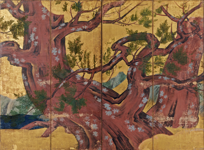 『檜図屏風』の画像