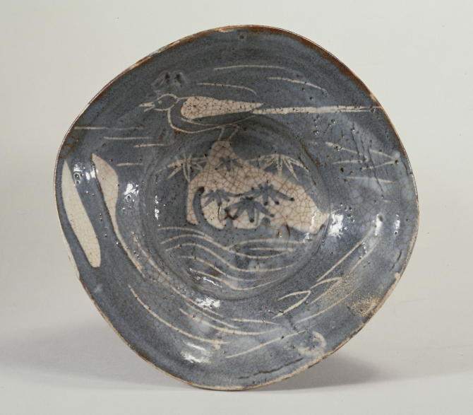 Image of "Bowl, nezumi-shino type, Mino Ware."