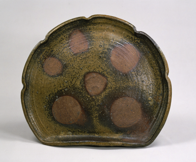 Image of "Flared plate, Bizen Ware."