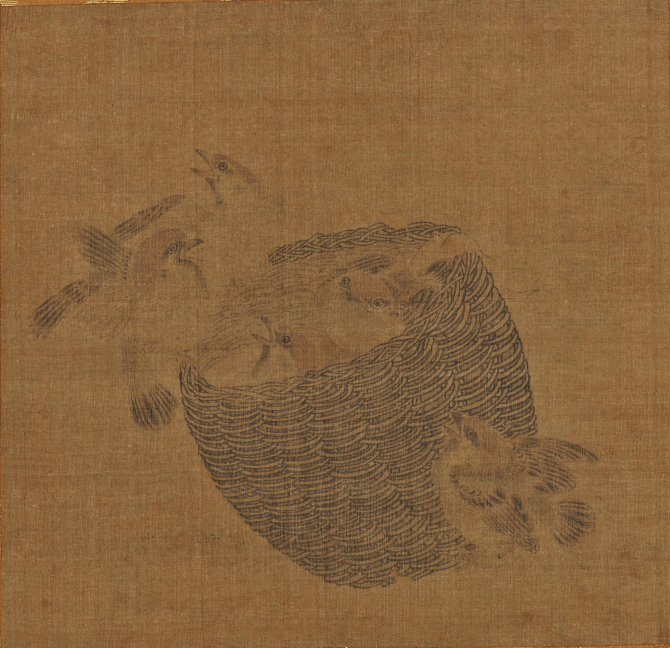 『雛雀図軸』の画像