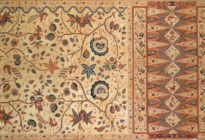 Image of "Waist Cloth (Sarong) with Flowers, Trees, Birds, and Animals"